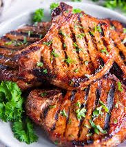 Grilled pork loin chops