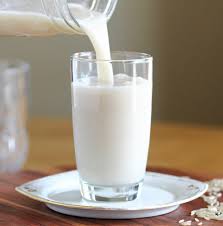 A glass of milk